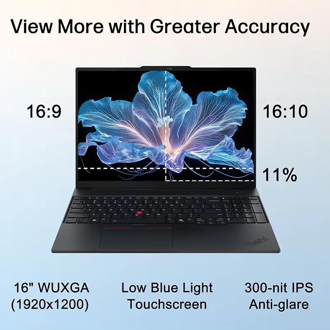 Lenovo ThinkPad E16, 16" Touchscreen, AMD Ryzen 7 250, 32GB DDR5, 1TB SSD | Business AI PC Laptop, FHD+ Anti-Glare, > Intel Ultra 7 155U, Numeric Keypad, IR Webcam, Thunderbolt 4, Ethernet, Win 11 Pro - Image 3