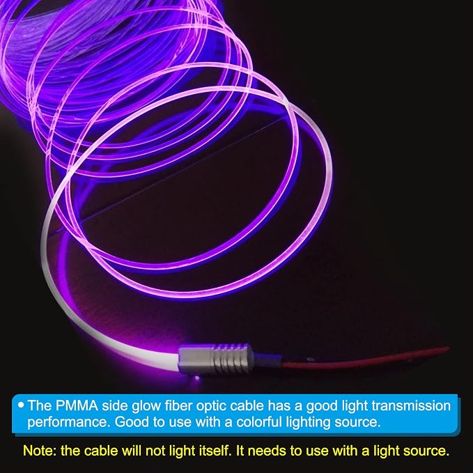 PATIKIL 3mm 1m PMMA Side Glow Fiber Optic Cable Kit, - Image 5