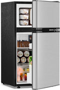 Antarctic Star 3.1 Cu.Ft.Compact Refrigerator,Mini Fridge with Freezer,2-Door with Adjustable Removable Shelves For kitchen/Apartment/Dorm/Office,SILVER by AntarcticStar