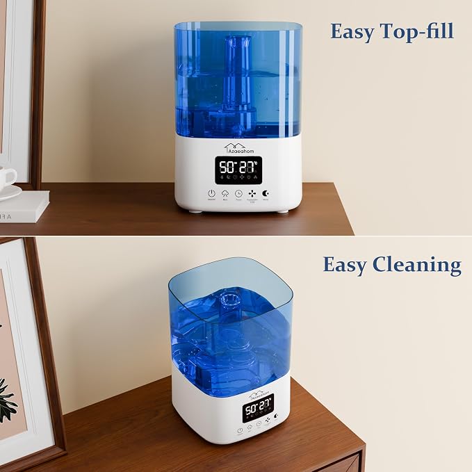 Smart Humidifiers for Bedroom, Top Fill 4L Cool Mist Air Humidifier for Large Room, Essential Oil Diffuser App Control, Fast Symptom Relief, Nightlight, 12H Quiet Runtime for Baby, Plant - Image 9