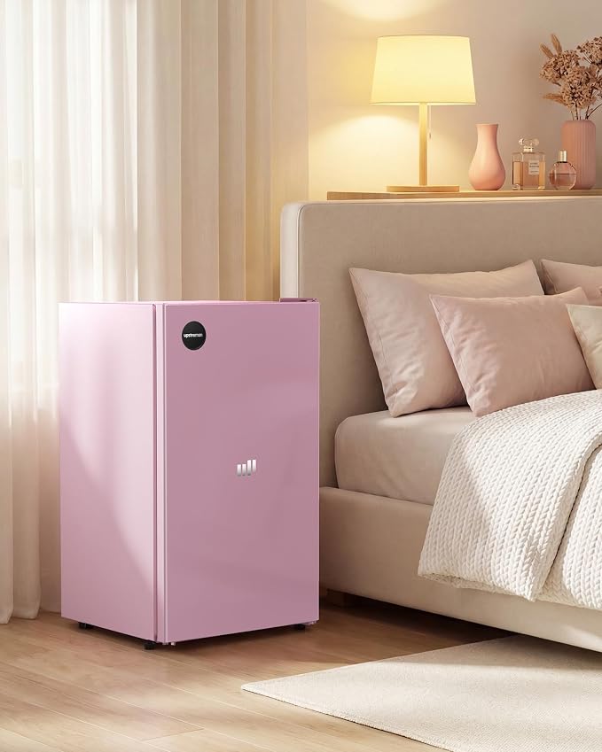 Upstreman 3.2 Cu.Ft All-Refrigerator Mini Fridge, Pink-CR32 | Petal Pink Finish, 7-Level Thermostat, ENERGY STAR Certified, Reversible Door, Small Fridge for Office, Bedroom or Dorm - Image 8