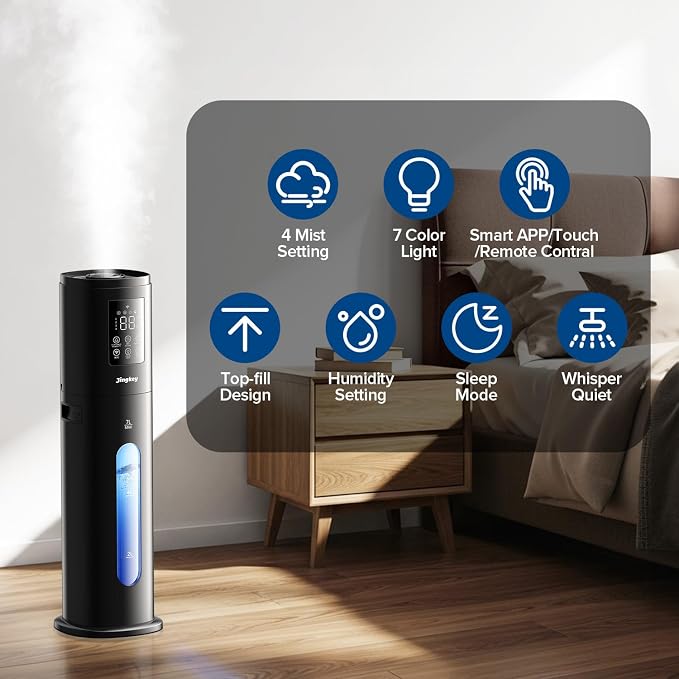 Humidifiers for Bedroom Large Room with Smart App & Remote Control, 7L/1.85Gal Large Humidifier, 4 Mist Levels Humidifiers for Home Crow - Image 9