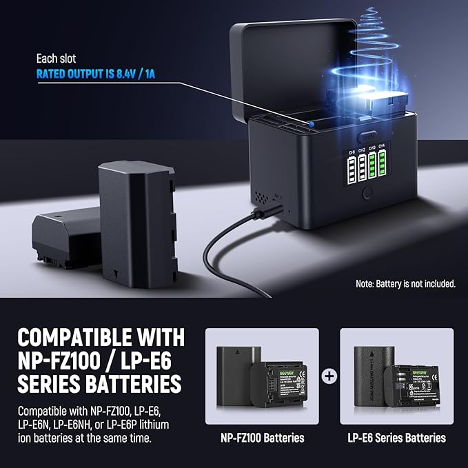 NEEWER 2 in 1 Four Channel USB Battery Charger - Image 2