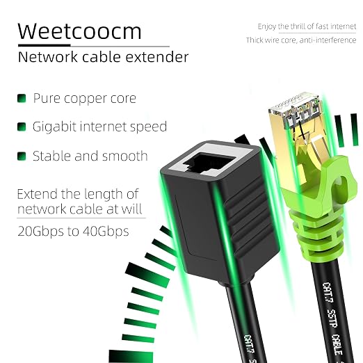 Ethernet Extension Cable 3ft, Network Cat6a Extension Patch Cable RJ45 Cords - Image 8