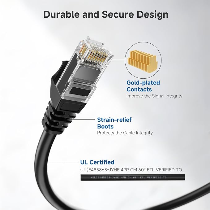 Cable Matters 1Gbps 8-Pack Snagless Short Cat 5e Ethernet Cable - 1ft - Image 3