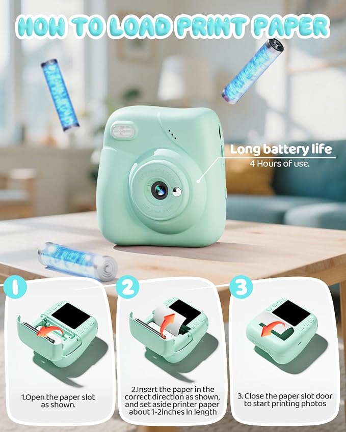 Kids Camera Instant Print, 1080P HD Kids Instant Camera - Image 6