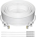Adoreen Cat 6 Ethernet Cable 20 Ft-White, Outdoor & Indoor Snagless Long Round by Adoreen