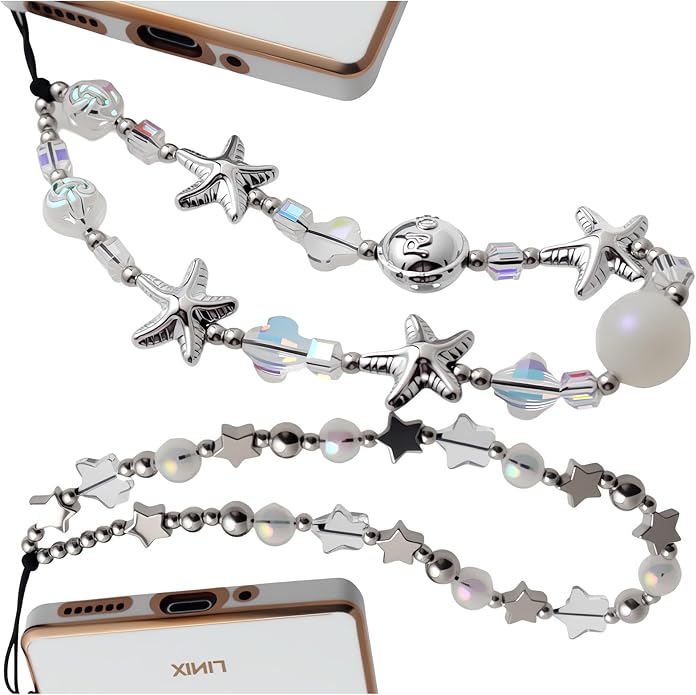 CMVFYL Beaded Camera Wrist Strap, Cute Phone Charms Strap, Pearl Bracelet Wrist by CMVFYL