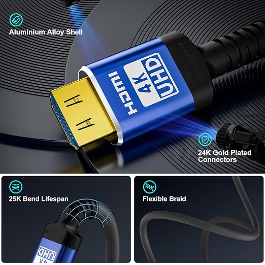 18Gbps 30 ft hdmi Cable with Gripping Connectors, 4k Ultra high Speed Ethernet - Image 5