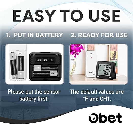 OBET Indoor Outdoor Thermometer Wireless Outdoor Thermometer Digital - Image 6