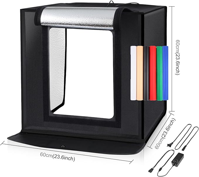 PULUZ 24x24 Inch Photo Studio Light Box, Dimmable 136 LED Beads CRI≥95 Foldable - Image 2