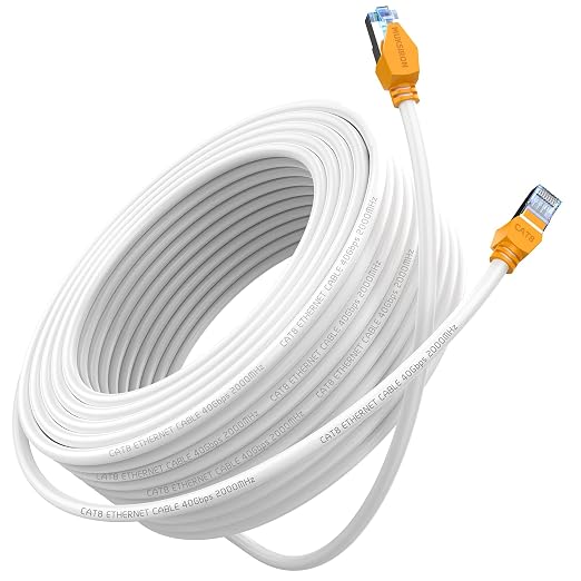 Cat 8 Ethernet Cable 50 ft, 40Gbps High Speed Gaming Network Cable 2000MHz by MUKSIRON
