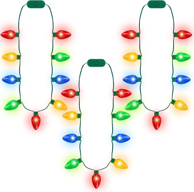 Blowata 50PCS Christmas Light up Necklace, 3 Glow Modes Christmas Accessories by Blowata