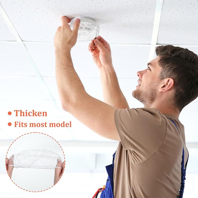 12 Pcs Detector Cover Fire Alarm Dust Paint Cover Stretch Plastic Fire Alarm - Image 6