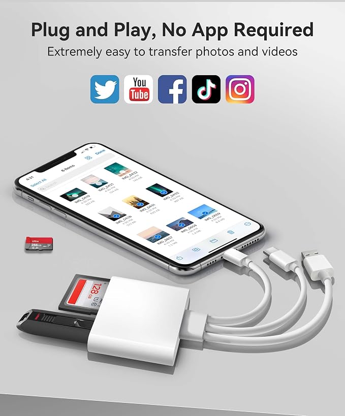 AkHolz SD Card Reader for iPhone iPad Mac Trail Game Camera Viewer Built-in - Image 3