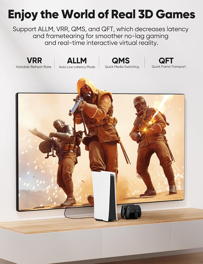 Highwings 8K60HZ HDMI Fiber Optic Cable 2.1 100FT Long, Unidirectional 48Gbps - Image 3