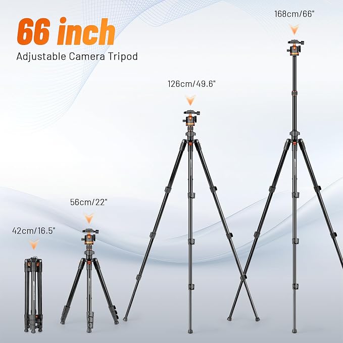 JOILCAN 66" Camera Tripod, Travel Tripod - Image 5