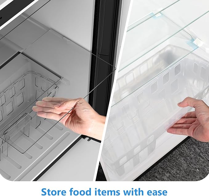 4.5 Cu.Ft Mini Fridge with Freezer, 2 Door Compact Refrigerator, Small Fridge with Adjustable Thermostat Energy Ultra Quiet, Mini Fridge Removable Glass Shelves for Bedroom Office Dorm Black - Image 6