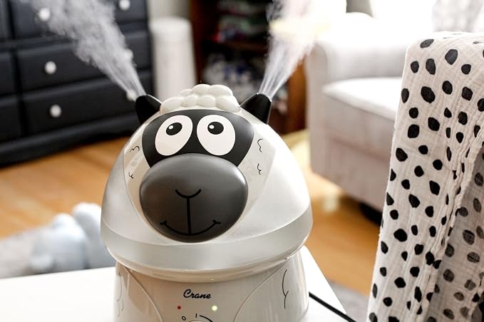 Crane Adorables Ultrasonic Humidifiers for Bedroom and Baby Nursery, 1 Gallon Cool Mist Air Humidifier for Large Room or Kid's Room, Humidifier Filters Optional, Sheep - Image 4