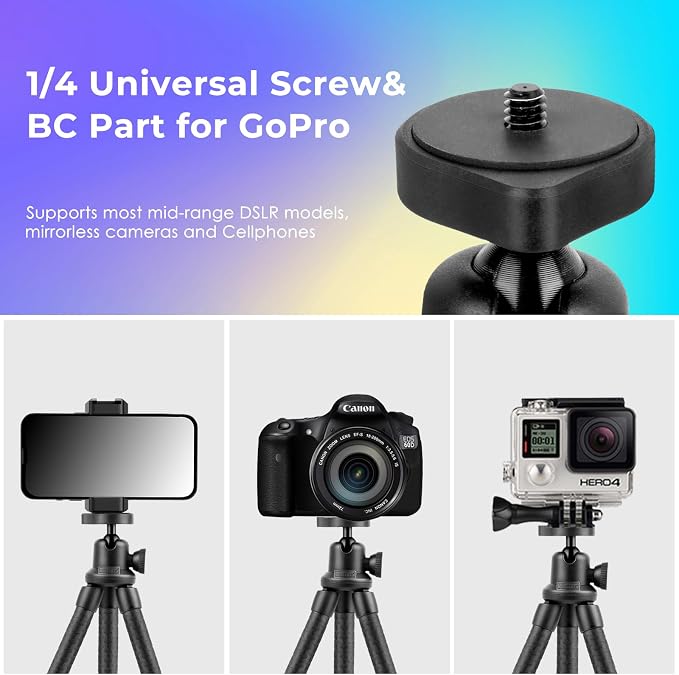 UBeesize Phone Tripod, UBeesize 12 Inch Flexible Cell Phone Tripod Stand Holder - Image 6