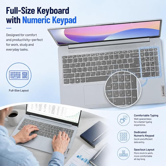 Lenovo IdeaPad Slim 3i Laptop, 15.6" FHD Display, Quad-Core Intel N150, 8GB DDR5, 128GB Storage, Windows 11 with Microsoft 365, Dolby Audio, Numeric Keypad, Lightweight - Image 4