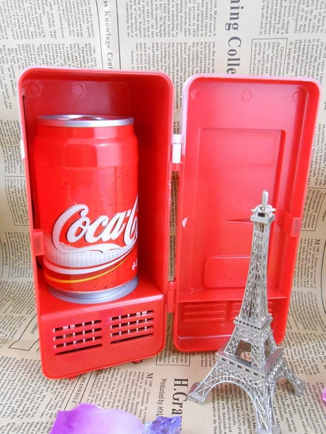 ThreeH New Mini Red USB Fridge Cooler Beverage Drink Cans Cooler/Warmer Refrigerator for Laptop PC Computer Red H-UF05Red - Image 7