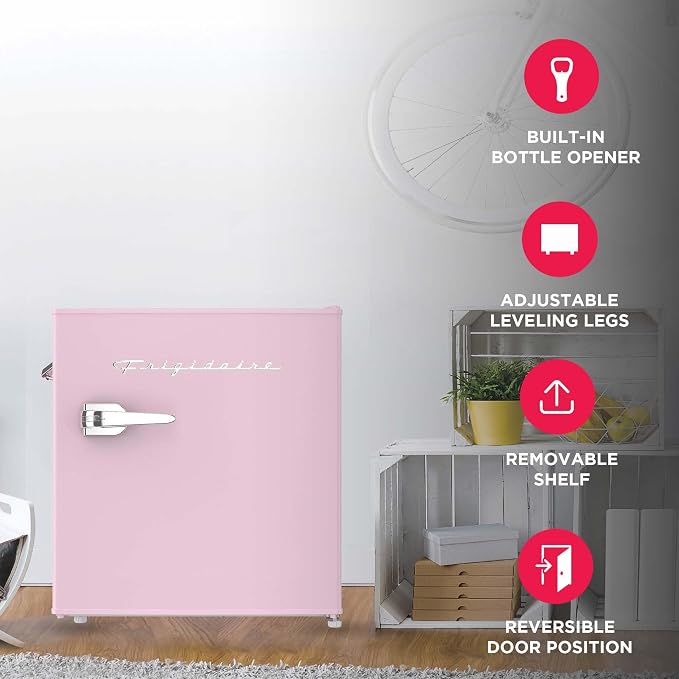 Frigidaire EFR176 1.6 cu. ft. Retro Bar Fridge with Side Bottle Opener (Pink) - Image 3