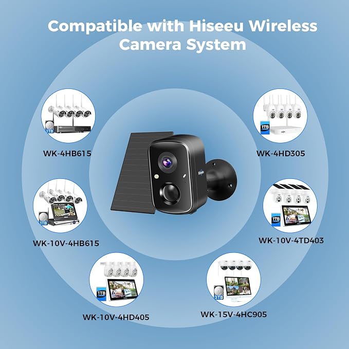 Hiseeu Security Cameras Wireless Outdoor, Solar Powered 3K 4MP Surveillance - Image 7