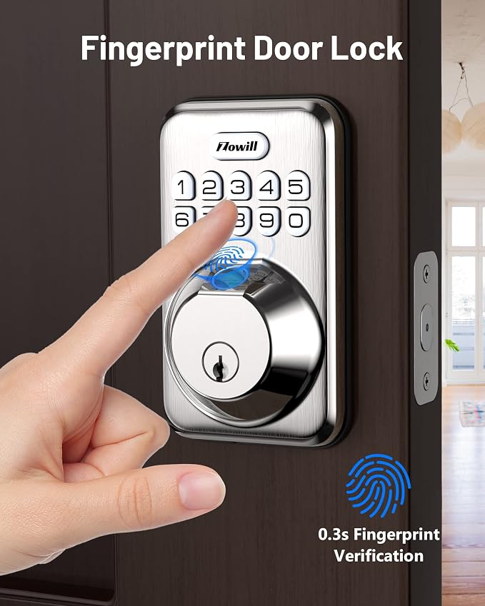 Fingerprint Door Lock, Zowill Keyless Entry Lock Keypad Deadbolt - Image 2