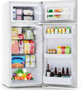 Electactic 4.5 Cu.Ft Mini Fridge with Freezer, 2-Door Compact Refrigerator With 2 Removable Shelves, 3 Level Adjustable Thermostat, Quiet Efficient for Kitchen, Office, Dorm, Apartment-Classic White by Electactic