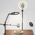 11" Ring Light with Stand, Featuring Overhead Phone Mount and Desk Ring Light by LUOLED