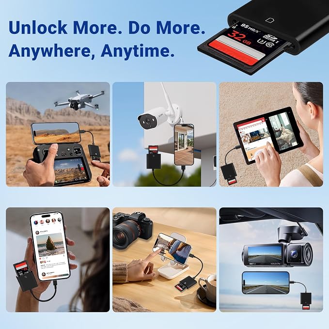 USB C SD Memory Card Reader, Type C Camera Adapter Trail Viewer - Image 4