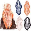 4Pcs Silk Head Scarves for Women Satin Hair Scarf 35”Large Square Bandana Silk by Upeilxd
