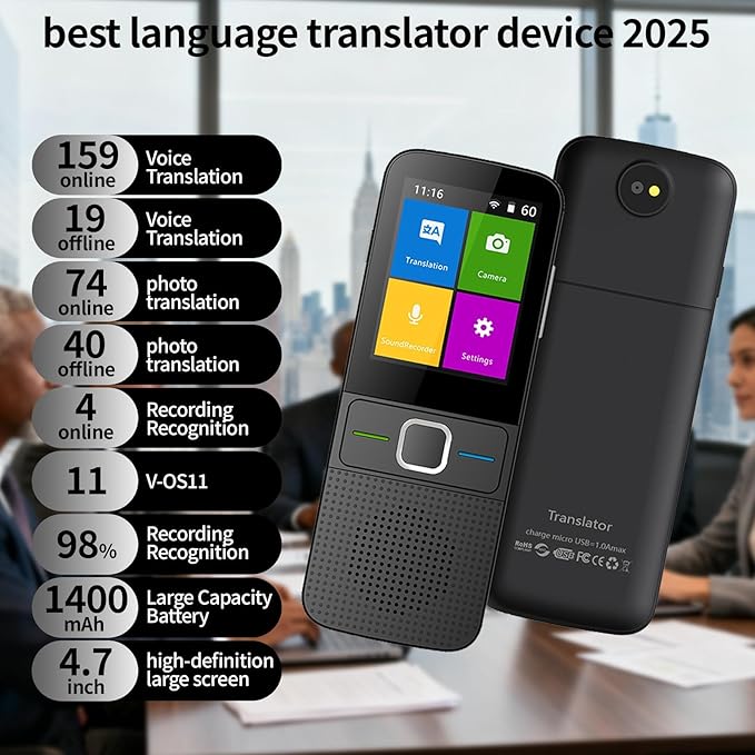 AI Language Translator Device, 2026 Upgraded Translator No WiFi Needed - Image 2
