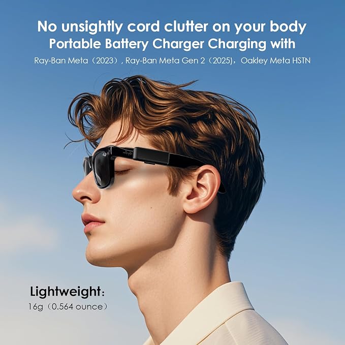 Wearable Charger for RayBan Meta Gen 2, RayBan Meta Gen 1, - Image 2