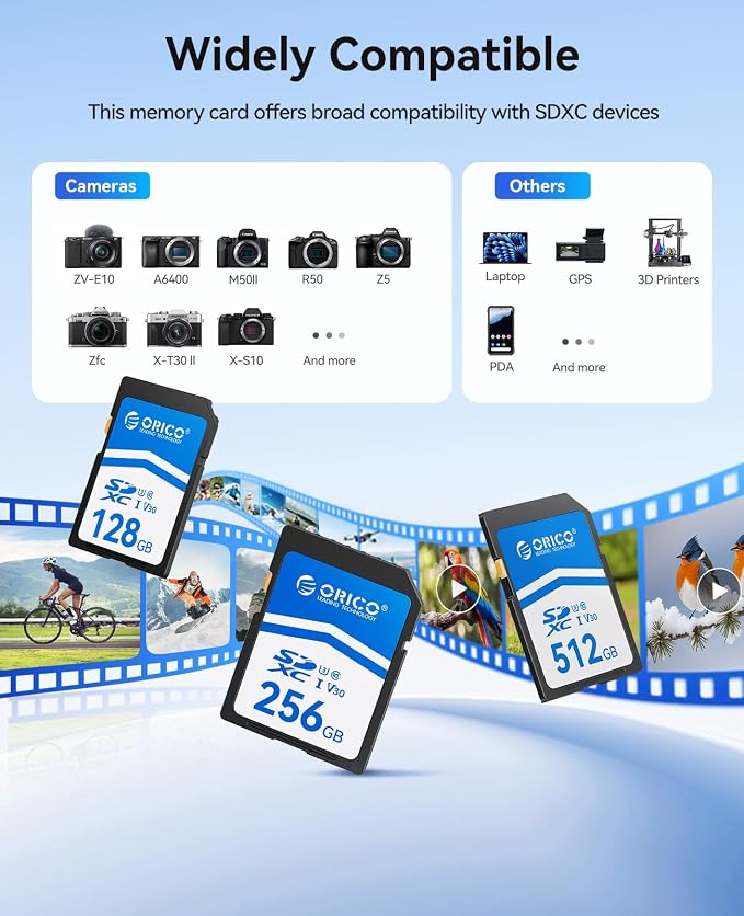 ORICO 128GB SDXC UHS-I Memory Card, 4K Full HD, 4K Video SD Card - Image 5