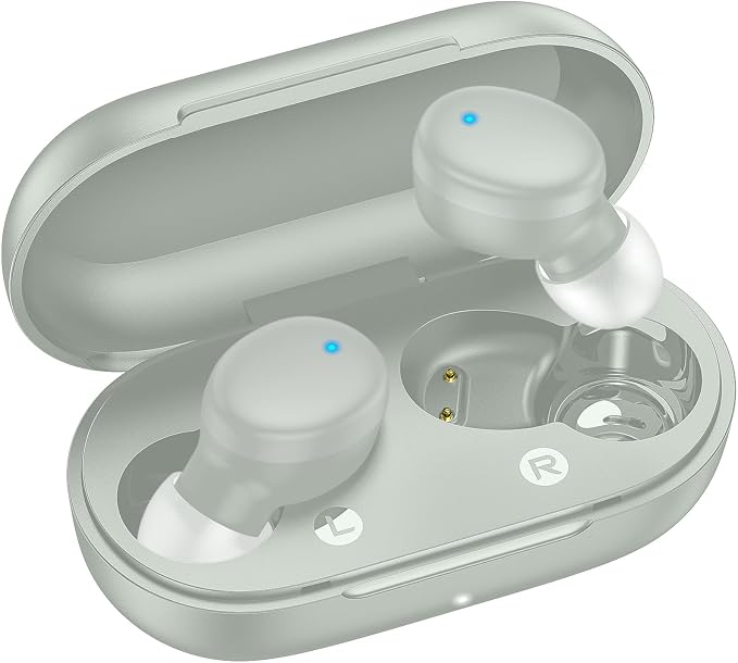 kurdene Wireless Earbuds Bluetooth 5.3 Light Weight in Ear Headphones | Premium Sound Bass Ear buds with Charging Case,Touch Control,Built in Mics Headset,Clear Calls for Sports Workout Light Blue by KurdeneLLC