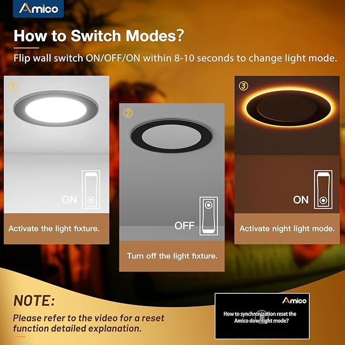 Amico 12 Pack Black 6 Inch 5CCT LED Recessed Ceiling Light - Image 3