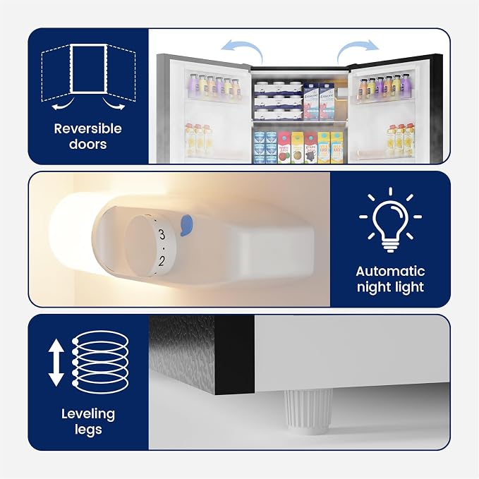 Apartment 7.1 Cu.Ft Refrigerator with Bottom Freezer Silver | Office Fridge with Bottom Freezer, Large Capacity, Energy Saving, Adjustable Thermostat, Low Noise - Image 4