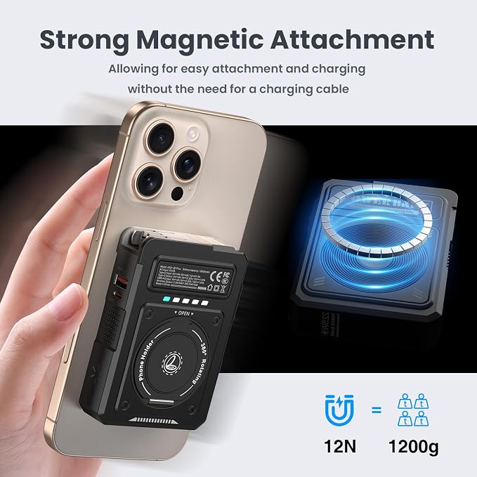 ummz for Magsafe Battery Pack 10000mAh,5-in-1 Magnetic Portable Charger with Wall Plug, Wireless Power Bank for Apple Watch,22.5W Fast Charging PowerBank for iPhone 17 Pro Max/16/15/14/13/12 Mini - Image 5