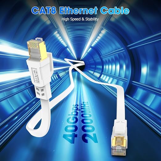 Cat 8 Ethernet Cable 50 ft, 15ft 20ft 25ft 30ft 40ft 60ft 75ft 100ft High-Speed - Image 3