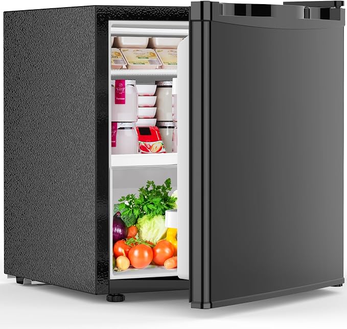 Electactic 1.6 Cu.ft Mini Fridge, Compact Single Reversible Door Refrigerator, Adjustable Thermostat, Ultra Quiet, Energy Efficient for Office, Dorm, Bedroom, Apartment -Black by Electactic