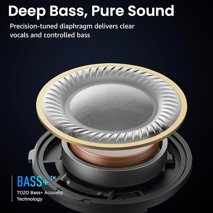 TOZO A1 Wireless Earbuds Bluetooth 5.3 Light Weight in Ear Headphones | IPX5 Waterproof, 2 Mics for AI Calls, Immersive Premium Sound Bass Ear buds with Charging Case, 32 Presets EQ via TOZO App - Image 3