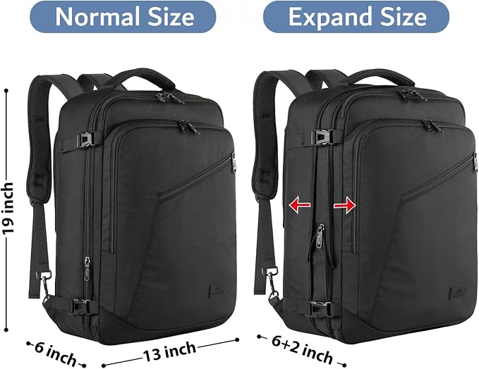 MATEIN Carry on Backpack, Extra Large Travel Backpack Expandable Airplane - Image 5