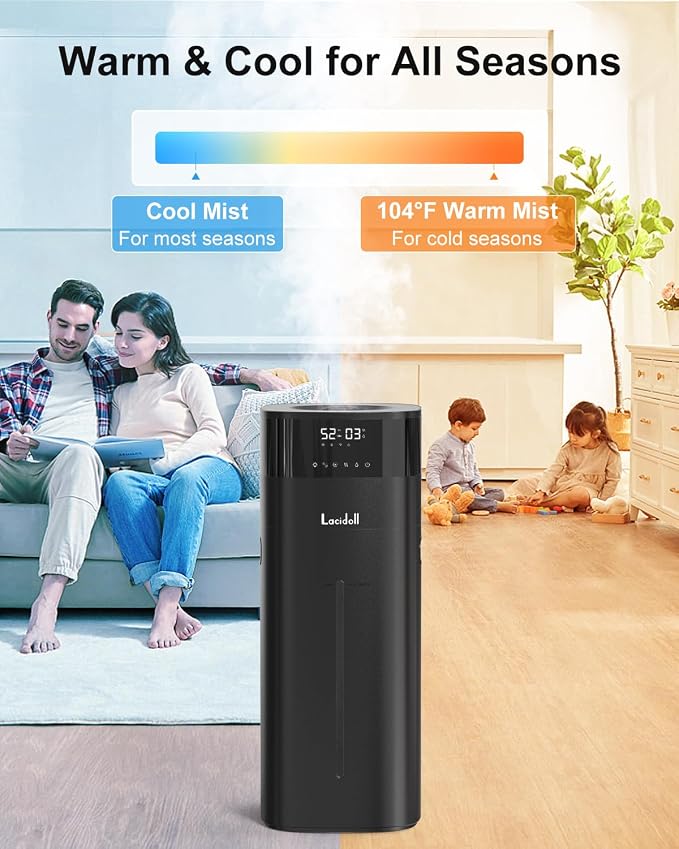 Warm and Cool Mist Humidifier Large Room, 5.3Gal/20L Humidifiers for Home 2500 sq ft, Whole House Humidifiers with Diffuser & Extended Tube, Air Humidifier for Bedroom Nursery Baby Plants - Image 3