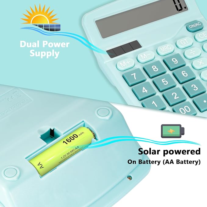 Cute Light Blue Desktop Calculator - Image 3