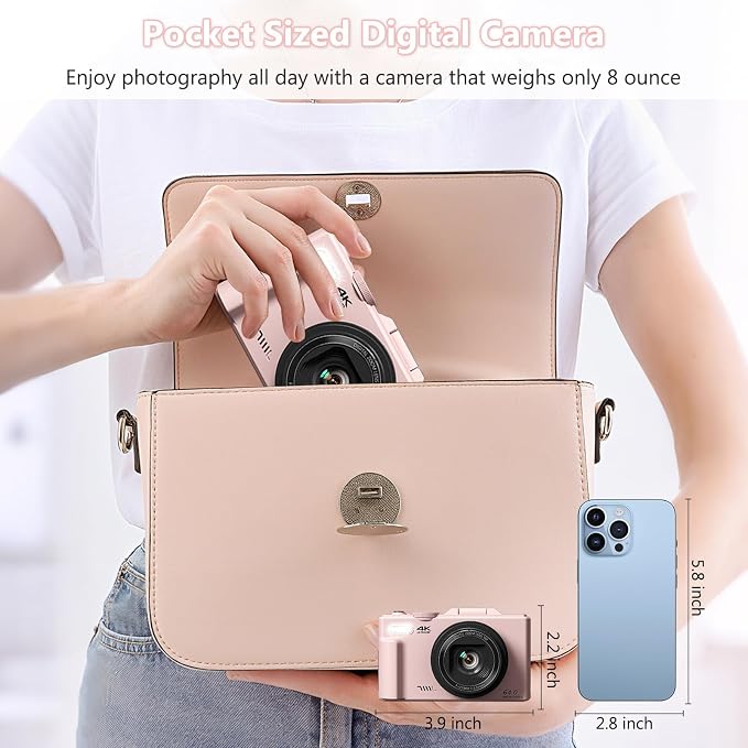 4K Digital Camera with 64MP Photos, Vlogging Camera with 180° Flip Screen - Image 6