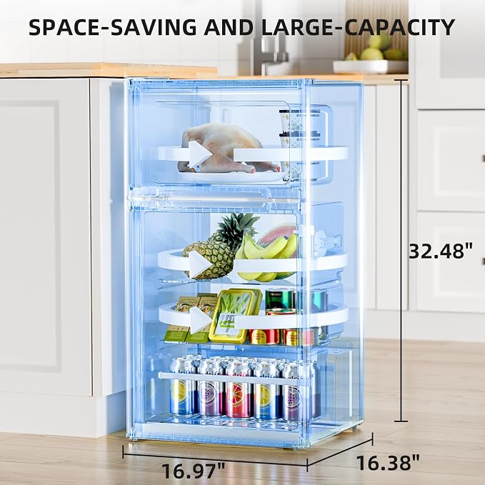 Antarctic Star Mini Fridge with Freezer, Double Door Compact Refrigerator, Adjustable Thermostat, Small Fridge for Bedroom Office Dorm Apartment, 2.45 Cu.Ft Silver - Image 4