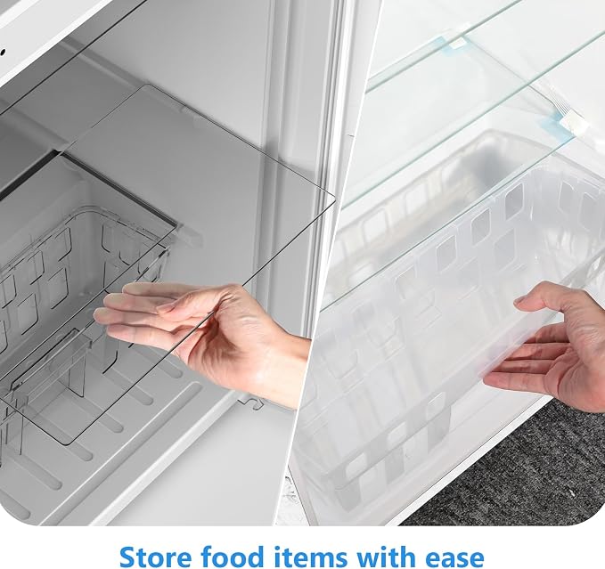 Electactic 4.5 Cu.Ft Mini Fridge with Freezer, 2-Door Compact Refrigerator With 2 Removable Shelves, 3 Level Adjustable Thermostat, Quiet Efficient for Kitchen, Office, Dorm, Apartment-Classic White - Image 5