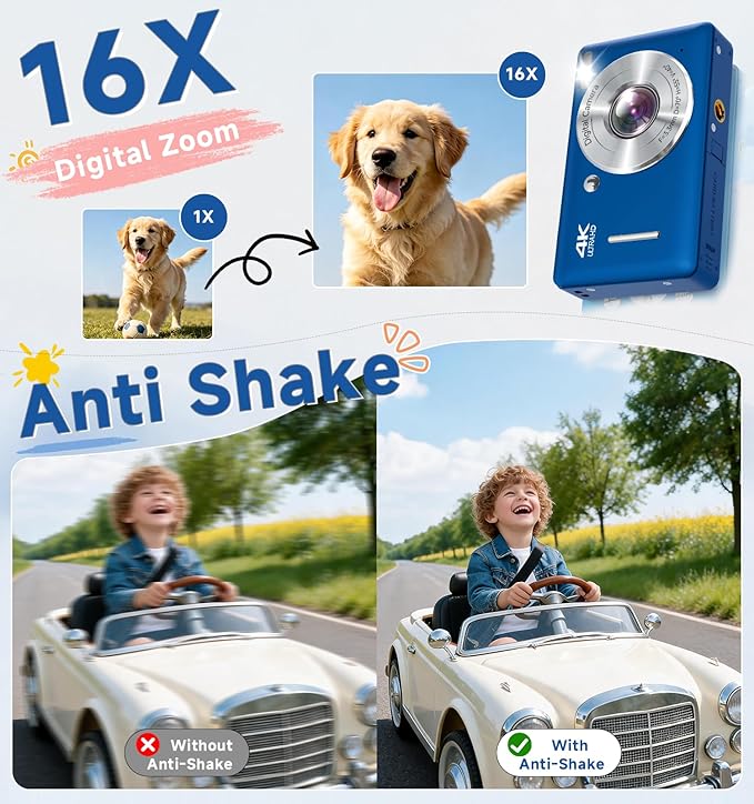 Digital Camera, 44MP FHD 1080P Point and Shoot Digital Camera - Image 3